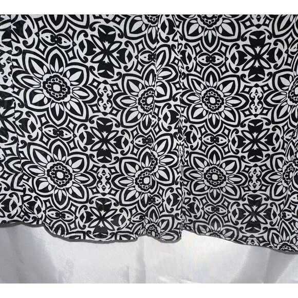 NY Collection Woman Midi Skirt Black White Floral Pattern Women's Size PS - Picture 3 of 6